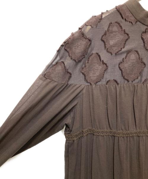 RIM.ARK（リムアーク）RIM.ARK (リムアーク) Original cut jacquard dress ブラウン サイズ:36の古着・服飾アイテム