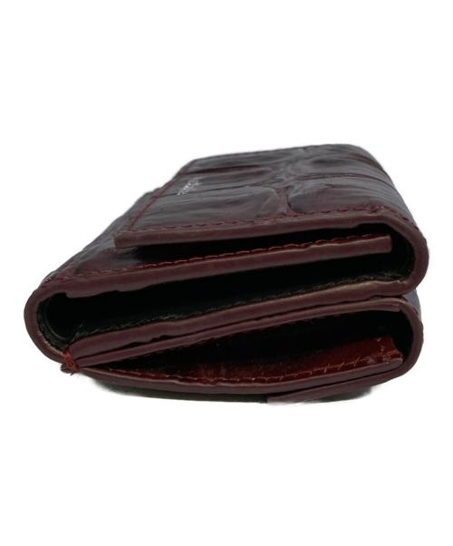 Acne studios（アクネ ストゥディオズ）ACNE STUDIOS (アクネ ストゥディオズ) 3つ折りレザーウォレット バーガンディーの古着・服飾アイテム