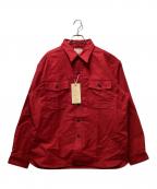 BONCOURAボンクラ）の古着「CPO Shirt Moleskin/CPO シャツ モールスキン」｜レッド
