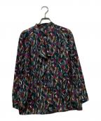 TOMORROW LAND collectionトゥモローランドコレクション）の古着「フラワーチェーンプリント ボウタイブラウス」｜グリーン