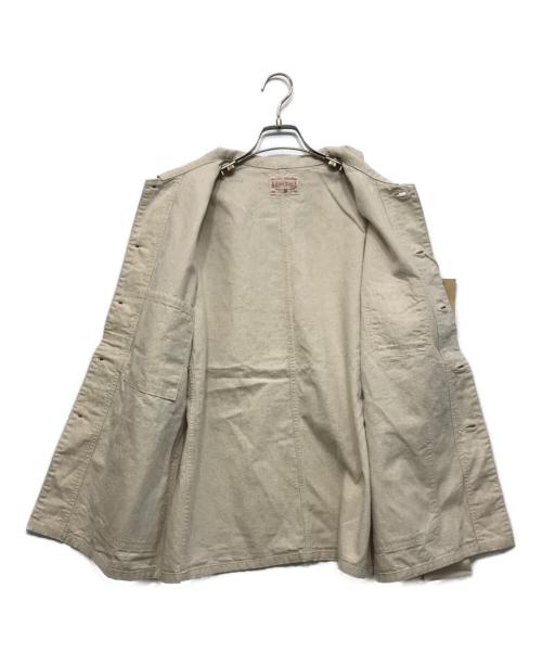 BONCOURA（ボンクラ）BONCOURA (ボンクラ) French Work Jacket Dungaree Cotton Linen millefeuille ホワイト サイズ:36の古着・服飾アイテム