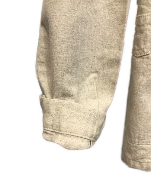 BONCOURA（ボンクラ）BONCOURA (ボンクラ) French Work Jacket Dungaree Cotton Linen millefeuille ホワイト サイズ:36の古着・服飾アイテム