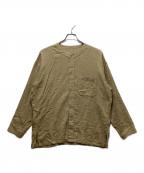ISSEY MIYAKEイッセイミヤケ）の古着「ノーカラーシャツ」｜ベージュ