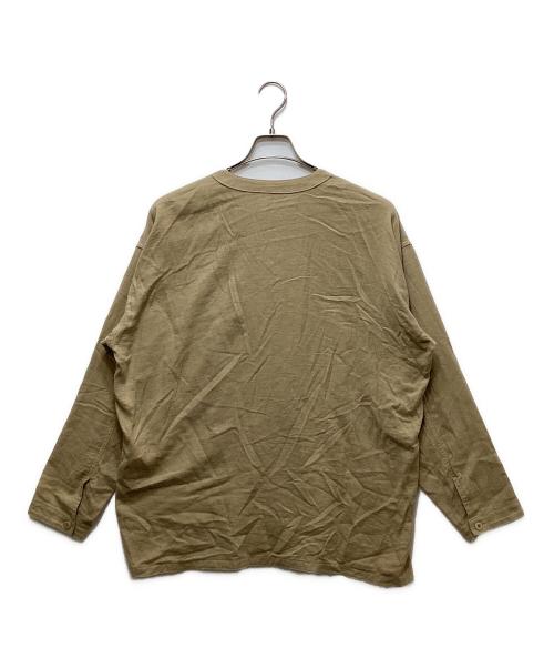 ISSEY MIYAKE（イッセイミヤケ）ISSEY MIYAKE (イッセイミヤケ) ノーカラーシャツ ベージュ サイズ:3の古着・服飾アイテム