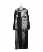 saharaサハラ）の古着「Art Print Layered Dress」｜ブラック