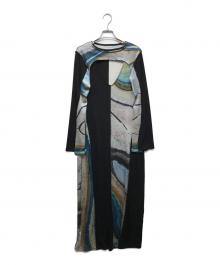 sahara（サハラ）の古着「Art Print Layered Dress」｜ブラック