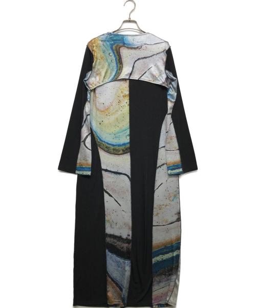 sahara（サハラ）sahara (サハラ) Art Print Layered Dress ブラック サイズ:FREEの古着・服飾アイテム
