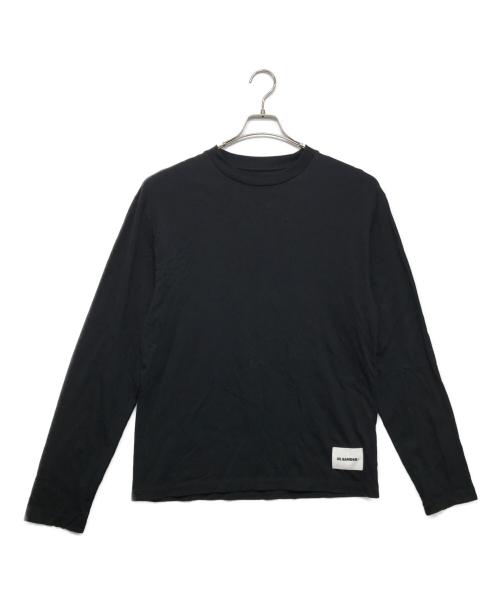 JIL SANDER+（ジルサンダープラス）JIL SANDER+ (ジルサンダープラス) ロゴパッチ ロングスリーブカットソー ブラック サイズ:Lの古着・服飾アイテム