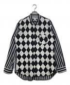COMME des GARCONS SHIRTコムデギャルソンシャツ）の古着「アーガイル×ストライプシャツ」｜ブラック