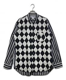 COMME des GARCONS SHIRT（コムデギャルソンシャツ）の古着「アーガイル×ストライプシャツ」｜ブラック