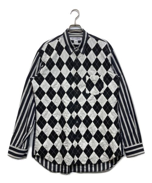 COMME des GARCONS SHIRT（コムデギャルソンシャツ）COMME des GARCONS SHIRT (コムデギャルソンシャツ) アーガイル×ストライプシャツ ブラック サイズ:Lの古着・服飾アイテム