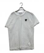 PLAY COMME des GARCONSプレイコムデギャルソン）の古着「エンブレムメッシュTシャツ」｜ホワイト