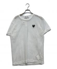PLAY COMME des GARCONS（プレイコムデギャルソン）の古着「エンブレムメッシュTシャツ」｜ホワイト