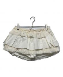 GLOWNY（グロウニー）の古着「GIRLFRIEND RUFFLE MINI SKIRT」｜ホワイト