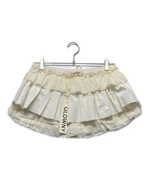 GLOWNY（グロウニー）GLOWNY (グロウニー) GIRLFRIEND RUFFLE MINI SKIRT ホワイト サイズ:S 未使用品の古着・服飾アイテム