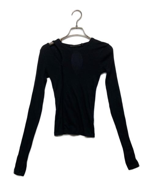 HELMUT LANG（ヘルムートラング）HELMUT LANG (ヘルムートラング) デザインカットソー ブラック サイズ:XSの古着・服飾アイテム