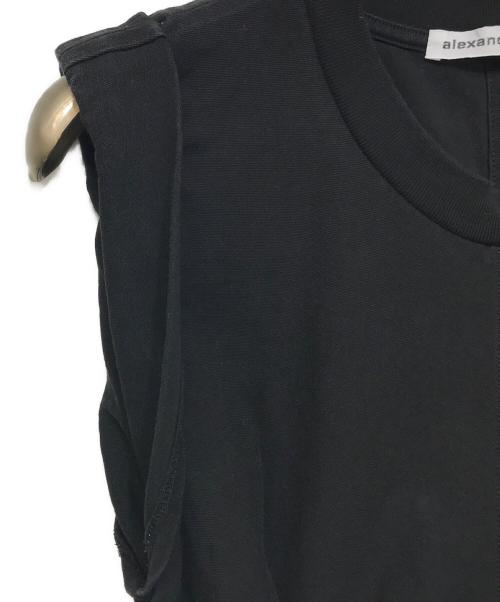 ALEXANDER WANG（アレキサンダー・ワン）ALEXANDER WANG (アレキサンダー・ワン) シャーリングノースリーブカットソー ブラック サイズ:Sの古着・服飾アイテム