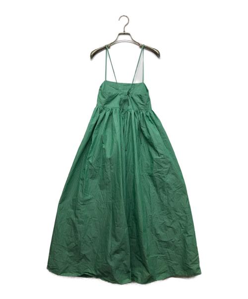 YORI（ヨリ）YORI (ヨリ) キャミストライプワンピース グリーン サイズ:34の古着・服飾アイテム