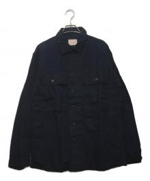 BONCOURA（ボンクラ）の古着「B-43 コットンリネン ボタンシャツ/」｜ネイビー