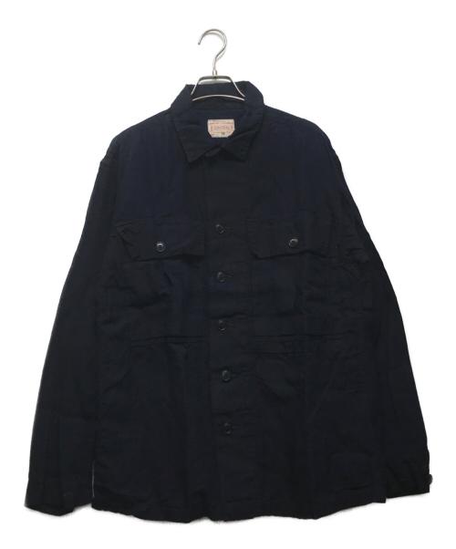 BONCOURA（ボンクラ）BONCOURA (ボンクラ) B-43 コットンリネン ボタンシャツ/ ネイビー サイズ:38の古着・服飾アイテム