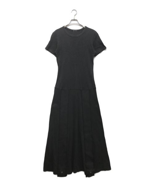 ISSEY MIYAKE（イッセイミヤケ）ISSEY MIYAKE (イッセイミヤケ) 半袖パネルラインワンピース グレー サイズ:Lの古着・服飾アイテム