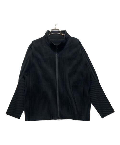 HOMME PLISSE ISSEY MIYAKE（オム プリッセ イッセイ ミヤケ）HOMME PLISSE ISSEY MIYAKE (オム プリッセ イッセイ ミヤケ) プリーツジップアップジャケット ブラック サイズ:2の古着・服飾アイテム