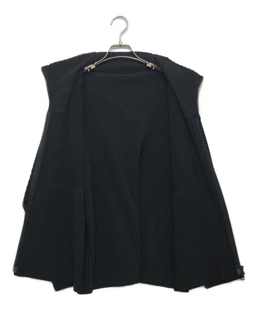 HOMME PLISSE ISSEY MIYAKE（オム プリッセ イッセイ ミヤケ）HOMME PLISSE ISSEY MIYAKE (オム プリッセ イッセイ ミヤケ) プリーツジップアップジャケット ブラック サイズ:2の古着・服飾アイテム