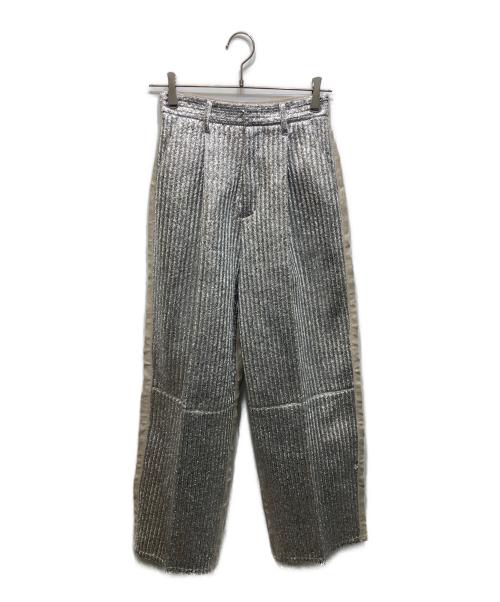 AKIRA NAKA（アキラナカ）AKIRA NAKA (アキラナカ) ラメフィルム パンツ シルバー サイズ:1の古着・服飾アイテム