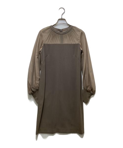 EPOCA（エポカ）EPOCA (エポカ) バックサテンジョーゼット ドレス ブラウン サイズ:38の古着・服飾アイテム