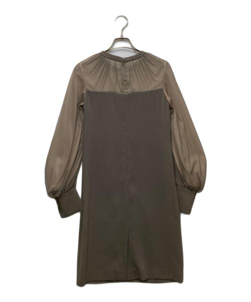 EPOCA（エポカ）EPOCA (エポカ) バックサテンジョーゼット ドレス ブラウン サイズ:38の古着・服飾アイテム