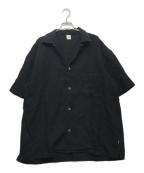 OVYオヴィー）の古着「Hemp Short Sleeve Open Collar Shirt」｜ブラック