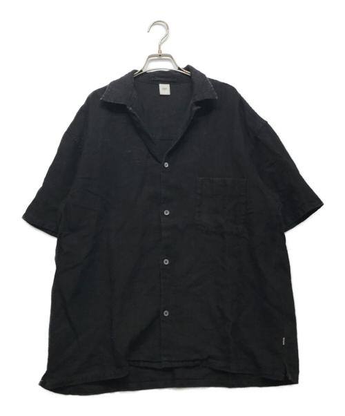 OVY（オヴィー）OVY (オヴィー) Hemp Short Sleeve Open Collar Shirt ブラック サイズ:Lの古着・服飾アイテム