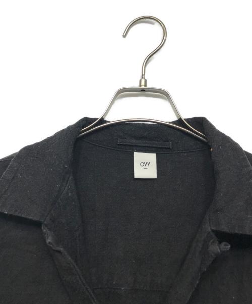 OVY（オヴィー）OVY (オヴィー) Hemp Short Sleeve Open Collar Shirt ブラック サイズ:Lの古着・服飾アイテム