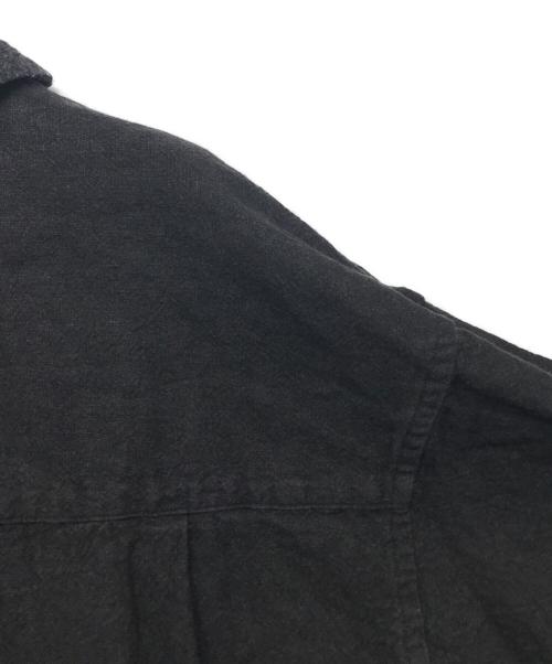 OVY（オヴィー）OVY (オヴィー) Hemp Short Sleeve Open Collar Shirt ブラック サイズ:Lの古着・服飾アイテム