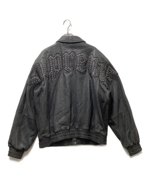 SUPREME（シュプリーム）SUPREME (シュプリーム) 21AW pebbled leather varsity jacket（ペブルド レザーバーシティジャケット） ブラック サイズ:Lの古着・服飾アイテム