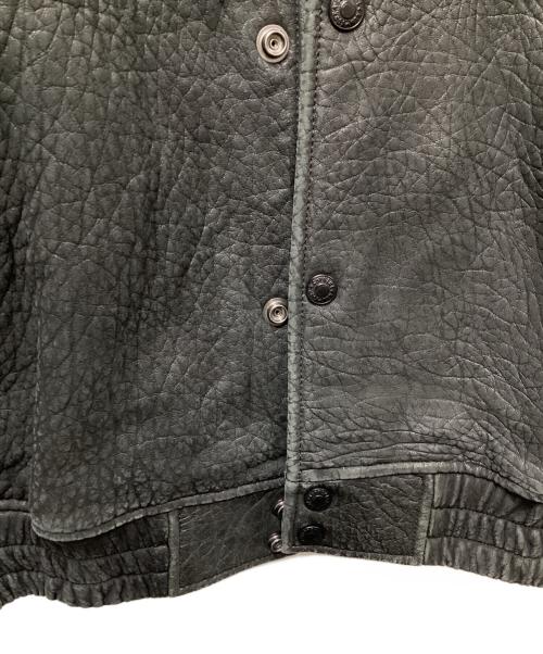 SUPREME（シュプリーム）SUPREME (シュプリーム) 21AW pebbled leather varsity jacket（ペブルド レザーバーシティジャケット） ブラック サイズ:Lの古着・服飾アイテム