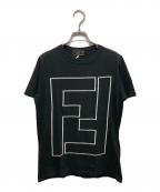 FENDIフェンディ）の古着「ビッグ刺繍ロゴＴシャツ」｜ブラック