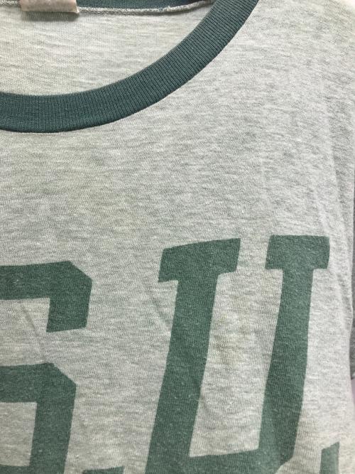 Champion（チャンピオン）Champion (チャンピオン) 染み込みリンガーTシャツ グリーン サイズ:Mの古着・服飾アイテム