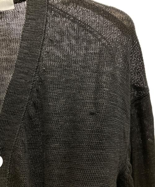 COMME des GARCONS HOMME（コムデギャルソン オム）COMME des GARCONS HOMME (コムデギャルソン オム) リネンニットカーディガン ブラック サイズ:不明の古着・服飾アイテム