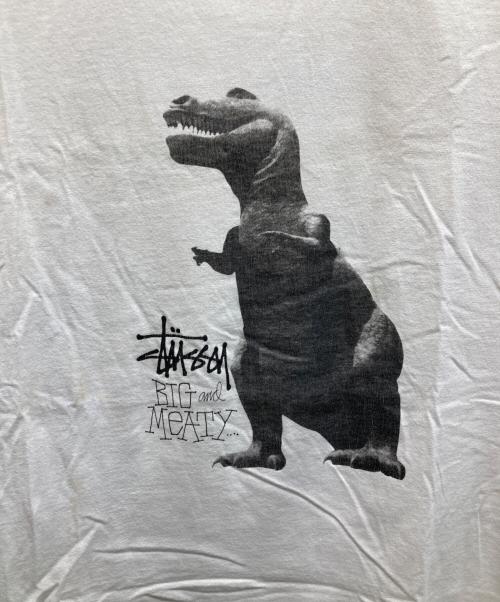 stussy（ステューシー）stussy (ステューシー) 90’ｓ BIG AND MEATYプリントTシャツ ホワイト サイズ:Lの古着・服飾アイテム