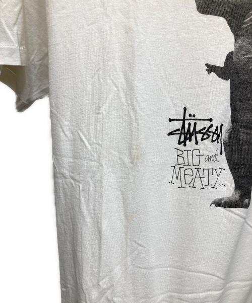 stussy（ステューシー）stussy (ステューシー) 90’ｓ BIG AND MEATYプリントTシャツ ホワイト サイズ:Lの古着・服飾アイテム