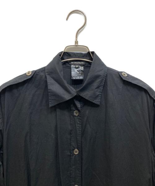 ANN DEMEULEMEESTER（アンドゥムルメステール）ANN DEMEULEMEESTER (アンドゥムルメステール) シャツワンピース ブラック サイズ:34の古着・服飾アイテム