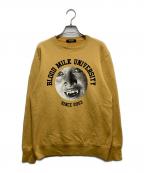 UNDERCOVERアンダーカバー）の古着「BLOOD MILK UNIVERSITY グラフィックスウェット」｜イエロー