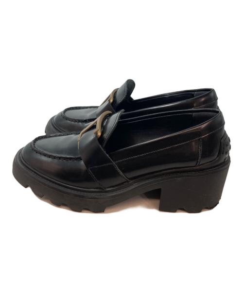 TOD'S（トッズ）TOD'S (トッズ) T タイムレス レザーローファー ブラック サイズ:35の古着・服飾アイテム