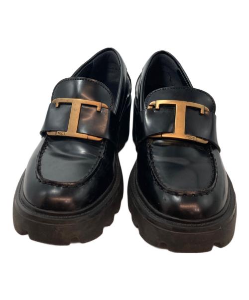 TOD'S（トッズ）TOD'S (トッズ) T タイムレス レザーローファー ブラック サイズ:35の古着・服飾アイテム