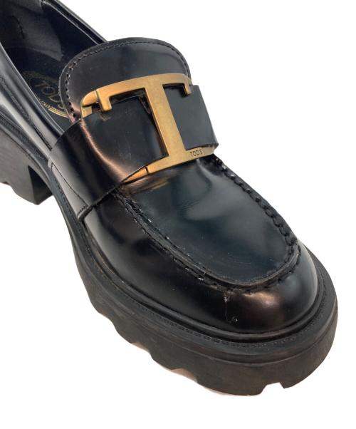 TOD'S（トッズ）TOD'S (トッズ) T タイムレス レザーローファー ブラック サイズ:35の古着・服飾アイテム