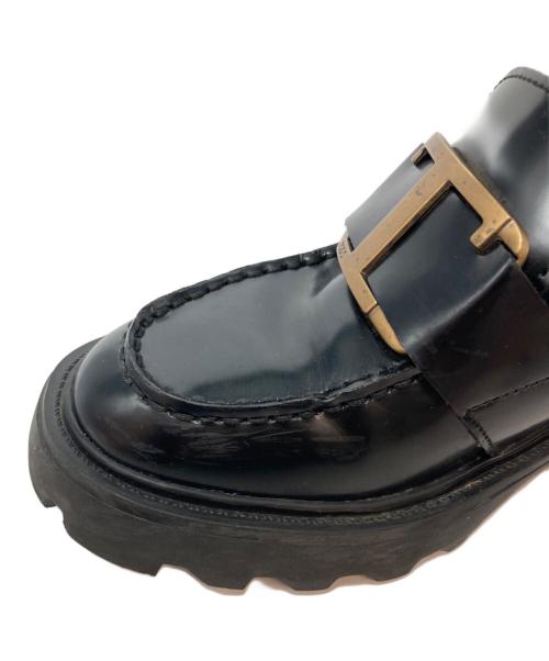 TOD'S（トッズ）TOD'S (トッズ) T タイムレス レザーローファー ブラック サイズ:35の古着・服飾アイテム