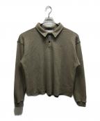 Diaspora Skateboardsディアスポラスケートボードズ）の古着「Waffle L/S Polo」｜カーキ