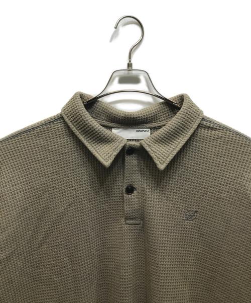 Diaspora Skateboards（ディアスポラスケートボードズ）Diaspora skateboards (ディアスポラスケートボードズ) Waffle L/S Polo カーキ サイズ:Lの古着・服飾アイテム