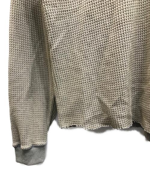 Diaspora Skateboards（ディアスポラスケートボードズ）Diaspora skateboards (ディアスポラスケートボードズ) Waffle L/S Polo カーキ サイズ:Lの古着・服飾アイテム